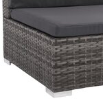 vidaXL Salon de jardin 6 Pièces avec coussins résine tressée gris