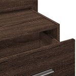 vidaXL Table de chevet murale avec lumières LED chêne marron