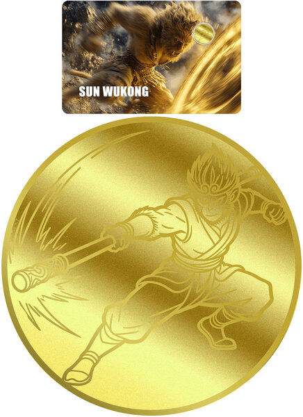 Monnaie KING SUN WUKONG Monkey 1/1000 Oz Or 12$ Liberia 2026 (PRÉCOMMANDE)