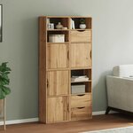 vidaXL Armoires latérales 4 Pièces ODDA 40x24x79 cm bois massif pin
