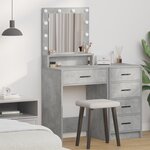 vidaXL Coiffeuse Gris béton 50 x 41 x 135 cm Bois d'ingénierie