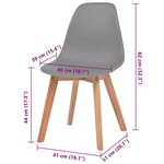 vidaXL Chaises à manger lot de 6 Gris Plastique