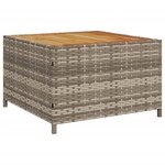 vidaXL Canapé de jardin avec table et coussins en forme de L gris