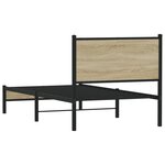 vidaXL Cadre de lit en métal sans matelas chêne sonoma 90x190 cm