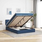 vidaXL Lit ottoman avec matelas bleu 140x190 cm tissu