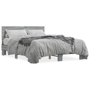 vidaXL Cadre de lit sans matelas sonoma gris 120x200 cm