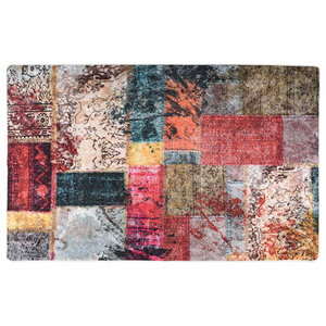vidaXL Tapis lavable antidérapant Patchwork 160x230 cm multicolore