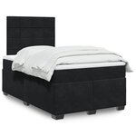 vidaXL Sommier à lattes de lit avec matelas Noir 120x200 cm Velours