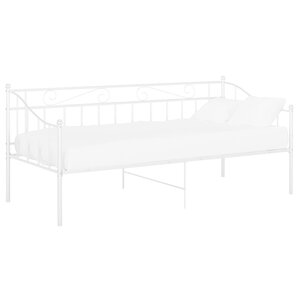 vidaXL Cadre de canapé-lit sans matelas blanc métal 90x200 cm