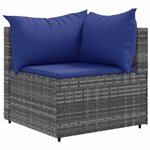 vidaXL Salon de jardin 6 Pièces avec coussins Gris Résine tressée