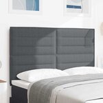 vidaXL Tête de lit avec tête de lit Gris foncé 160 cm Tissu côtelé
