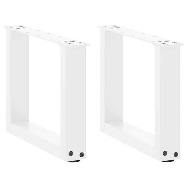vidaXL Pieds de table basse en U 2 pièces Blanc 30 x (30-31) cm Acier