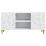 vidaXL Meuble TV 102 x 34 5 x 50 cm Blanc Bois d'ingénierie