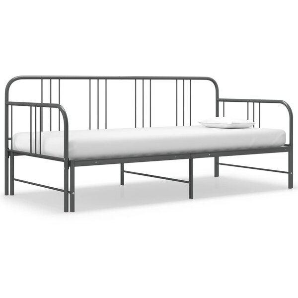 vidaXL Cadre de canapé-lit extensible Gris Métal 90x200 cm