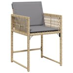 vidaXL Ensemble de Salle à Manger de Jardin 5 Pièces avec Coussins Beige Poly Rattan