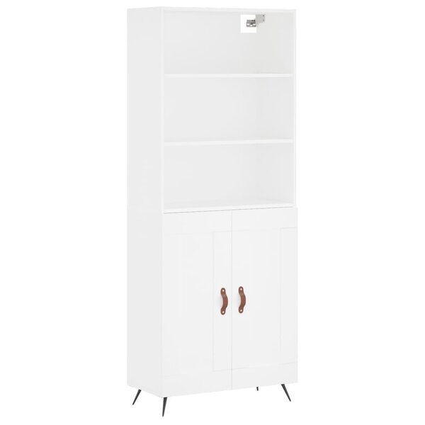 vidaXL Buffet haut Blanc 69 5x34x180 cm Bois d'ingénierie