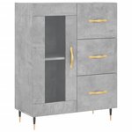 vidaXL Buffet haut Gris béton 69 5x34x180 cm Bois d'ingénierie