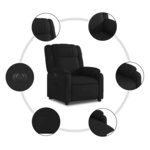 vidaXL Fauteuil inclinable électrique Noir Tissu