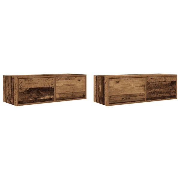 vidaXL Meubles TV 2 Pièces vieux bois 80x31x25 5 cm bois d'ingénierie
