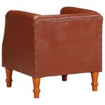 vidaXL Fauteuil marron cuir véritable