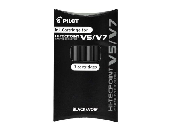 Set 3 Cartouches Recharge pour Hi-Techpoint V5/V7 Noir PILOT