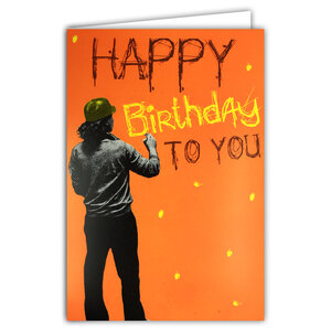 Carte FLUO Happy Birthday to you avec Enveloppe 12x17,5cm - Street Artiste
