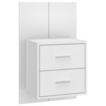 vidaXL Table de chevet murale Blanc