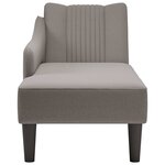 vidaXL Fauteuil long avec accoudoir droit taupe tissu