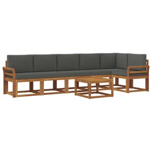 vidaXL Ensemble de canapés d'extérieur 7 pc Naturel et Anthracite