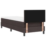 vidaXL Lit à sommier avec matelas marron foncé 80x200 cm tissu