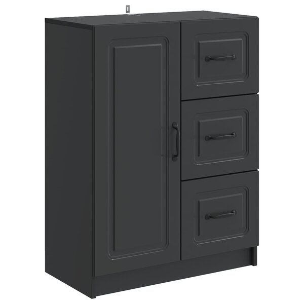 vidaXL Buffet avec tiroir Noir 66 x 34 5 x 87 cm Bois d'ingénierie