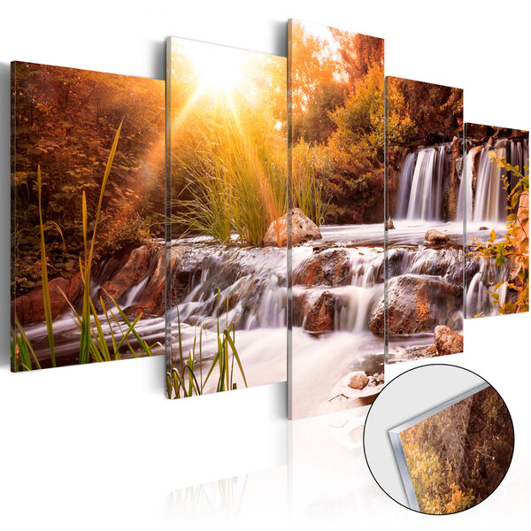 Tableau sur verre acrylique - autumn's valley [glass] l x h en cm 200x100