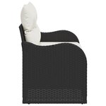 Canapé de jardin 2 places vidaXL avec rangement et coussins en poly rattan noir