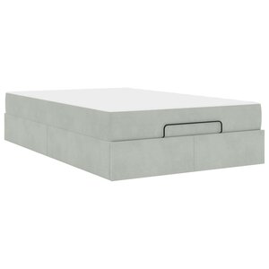 vidaXL Cadre de lit avec matelas avec matelas 2 Pièces Gris clair Velours