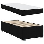 vidaXL Cadre de lit avec matelas Noir 90 x 200 cm tissu