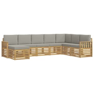 vidaXL Ensemble de canapés d'extérieur 6 pc Blanc et gris clair