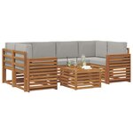 vidaXL Ensemble de canapés d'extérieur 7 pc Gris Naturel et Clair