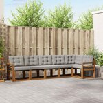 vidaXL Ensemble de canapés d'extérieur 6 Pièces Gris Naturel et Clair