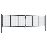 vidaXL Portail en maille de jardin Acier galvanisé 400 x 150 cm Gris