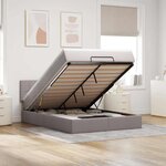 vidaXL Lit ottoman avec matelas et LED taupe 140x190 cm tissu