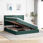 vidaXL Lit avec rangement et matelas Vert foncé 160 x 200 cm Velours