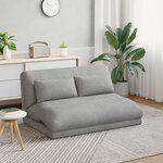 vidaXL Fauteuil de sol ajustable Gris clair Velours
