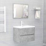 vidaXL Ensemble de meubles de salle de bain 2 Pièces gris béton