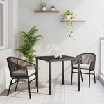 vidaXL Ensemble de salle à manger pour jardin 3 Pièces Marron Poly rotin