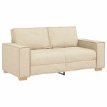 vidaXL Canapé 2 places Crème 140 cm Tissu