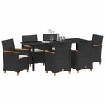 vidaXL Ensemble de salle à manger pour jardin 7 Pièces Noir polyrotin