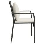 Chaises de jardin 2 pièces avec coussins résine tressée noir 02_0013332