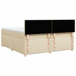 vidaXL Sommier à lattes de lit avec matelas Crème 200x200 cm Tissu