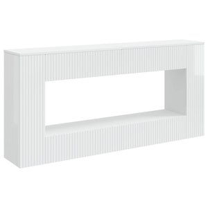 vidaXL Table console Blanc Brillant 155 x 29 x 74 cm Bois d’ingénierie