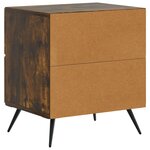 vidaXL Cabinet de chevet avec tiroir Chêne fumé 43 x 34 5 x 47 5 cm